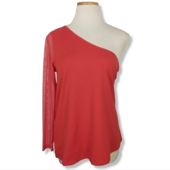 NWT Torrid One Shoulder Mesh Sleeve Top - Picture 6 of 13